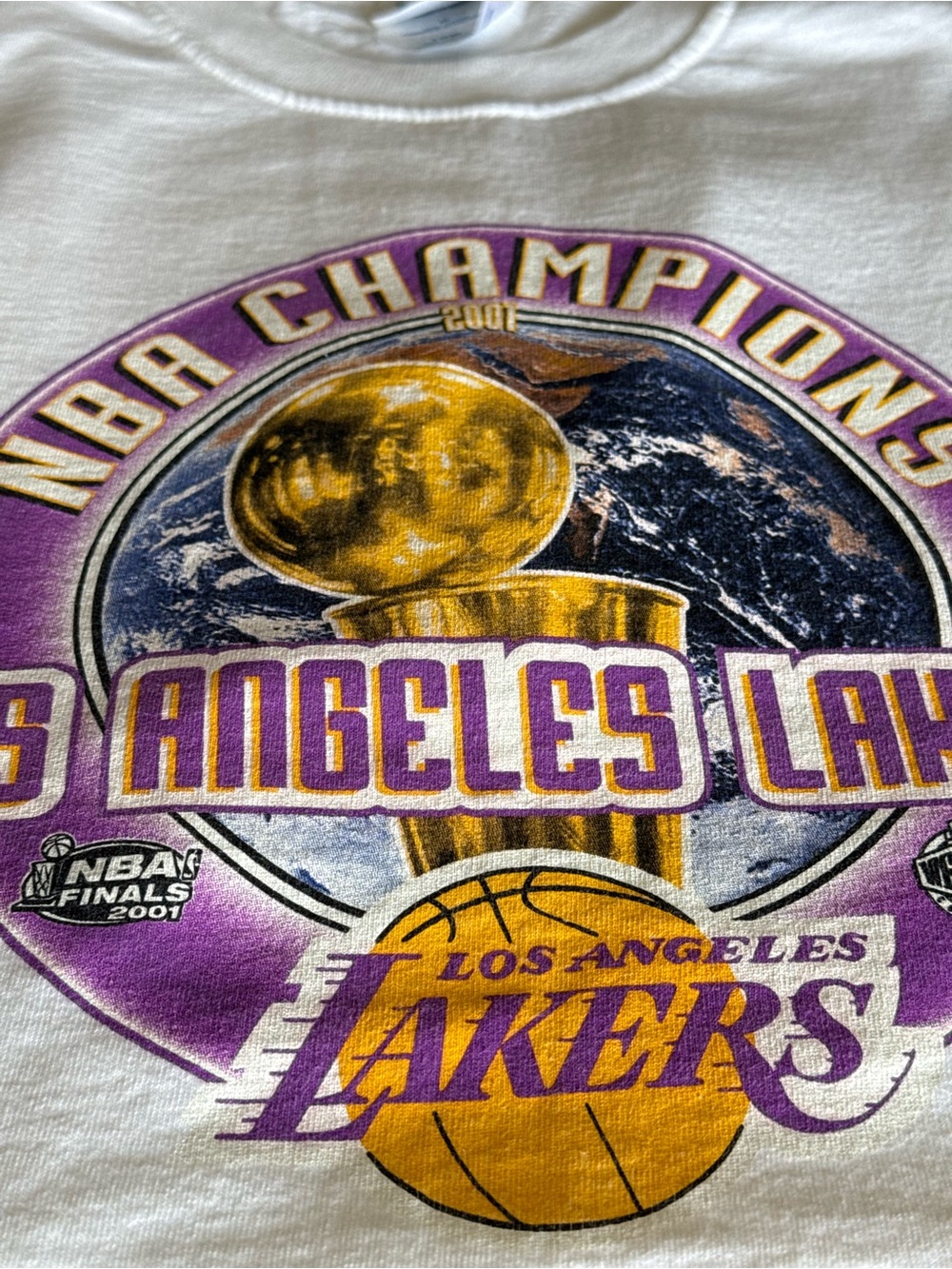 Vintage 2001 Los Angeles Lakers NBA Champions Kobe Bryant year new condition XL - Picture 4 of 5